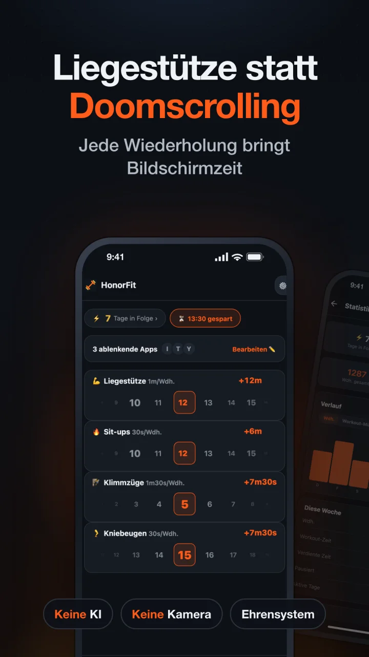 Liegestütze statt Doomscrolling: Jede Wiederholung bringt Bildschirmzeit