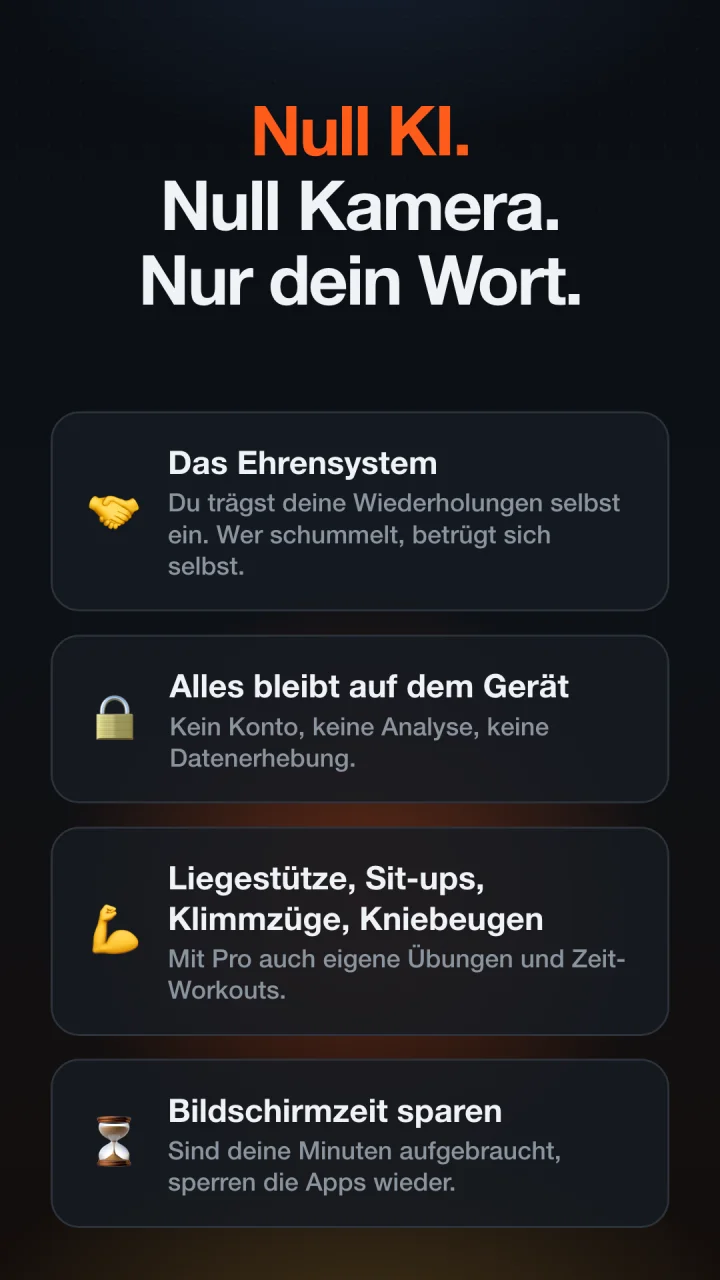 Null KI. Null Kamera. Nur dein Wort.