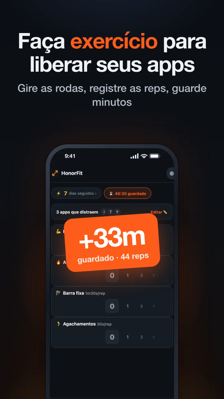Faça exercício para liberar seus apps: 44 repetições guardam 33 minutos